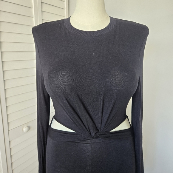 ASOS Cutout Maxi Dress Women's 12T Witchy Goth Vampire Morticia Adams Romantic - Picture 2 of 12